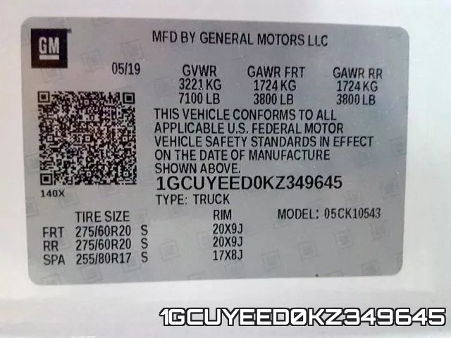 1GCUYEED0KZ349645 фото 2