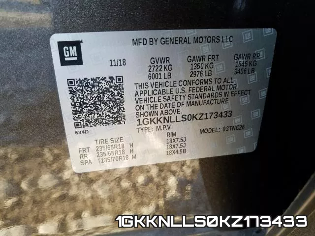 1GKKNLLS0KZ173433 фото 2