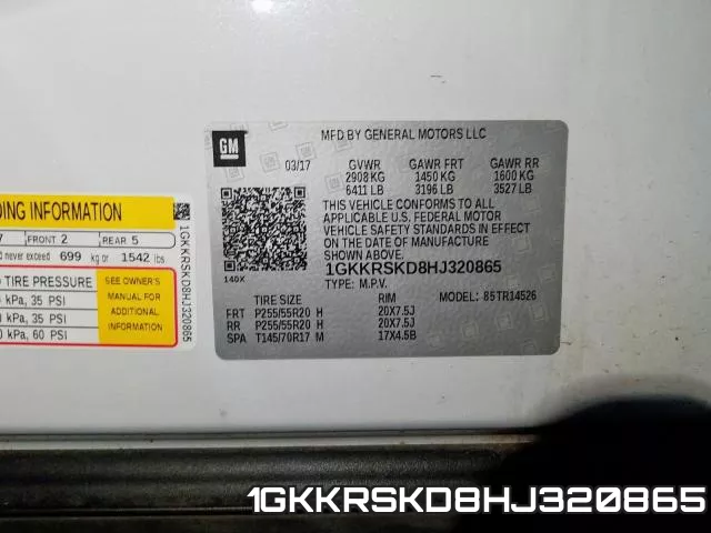 1GKKRSKD8HJ320865 фото 2