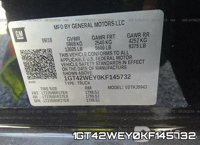 1GT42WEY0KF145732 фото 10