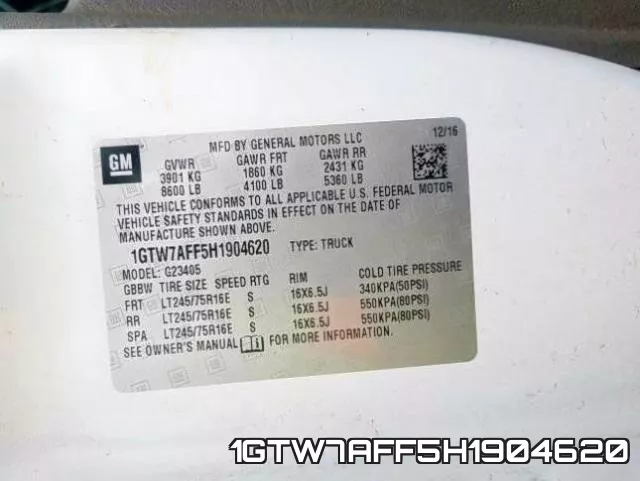 1GTW7AFF5H1904620 фото 2