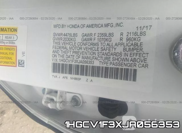 1HGCV1F3XJA056353 фото 10