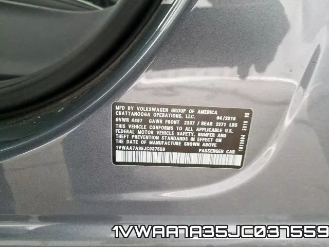 1VWAA7A35JC037559 фото 2