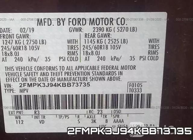 2FMPK3J94KBB73735 фото 10