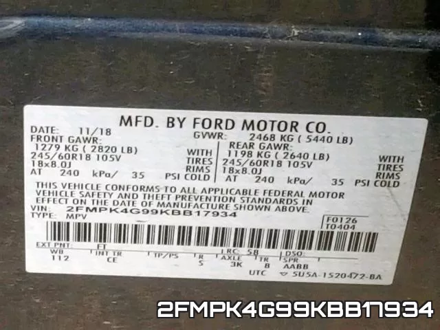 2FMPK4G99KBB17934 фото 2
