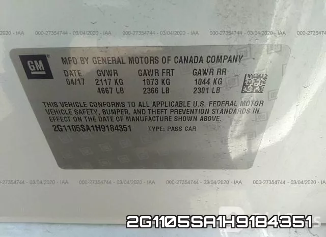 2G1105SA1H9184351 фото 10