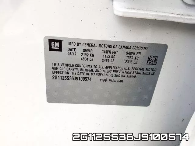 2G1125S36J9100574 фото 2