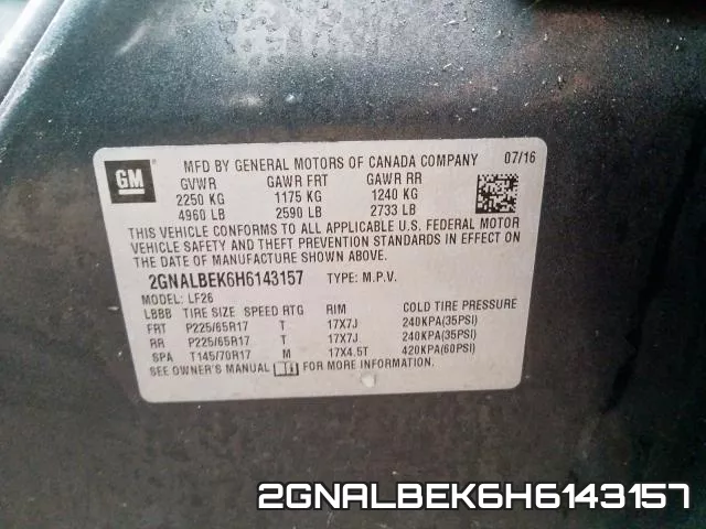 2GNALBEK6H6143157 фото 2