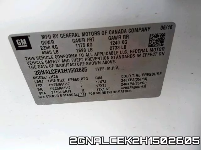 2GNALCEK2H1502605 фото 2