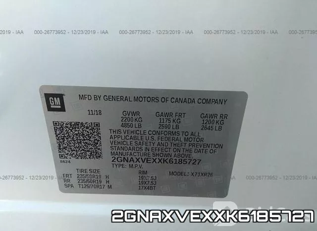 2GNAXVEXXK6185727 фото 10