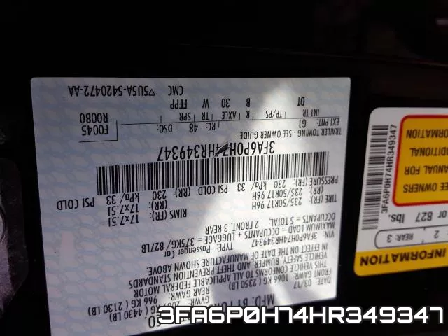 3FA6P0H74HR349347 фото 2