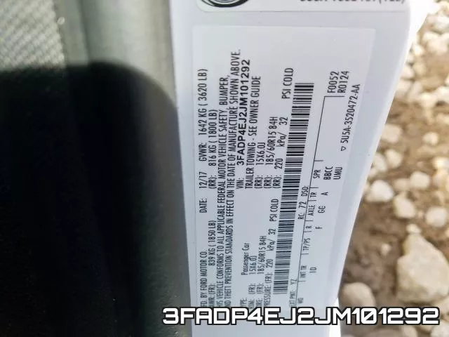 3FADP4EJ2JM101292 фото 2