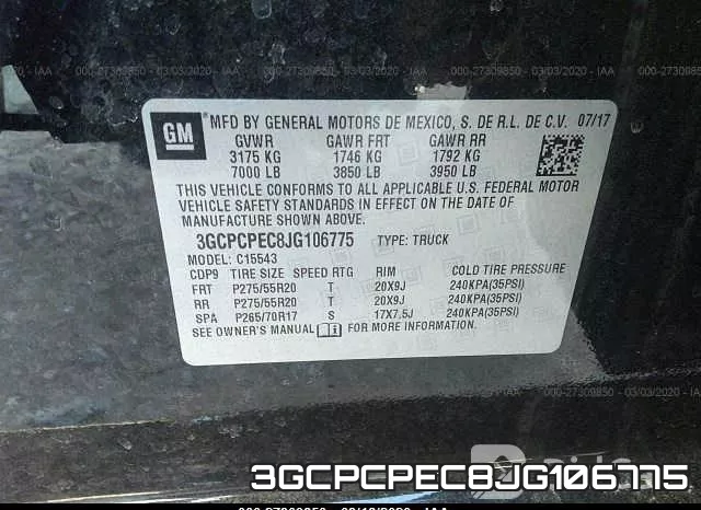 3GCPCPEC8JG106775 фото 10