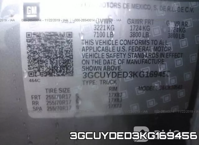 3GCUYDED3KG169456 фото 10