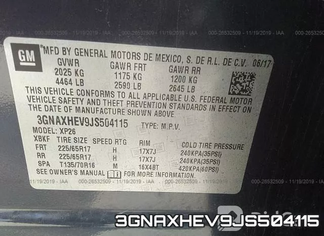 3GNAXHEV9JS504115 фото 10