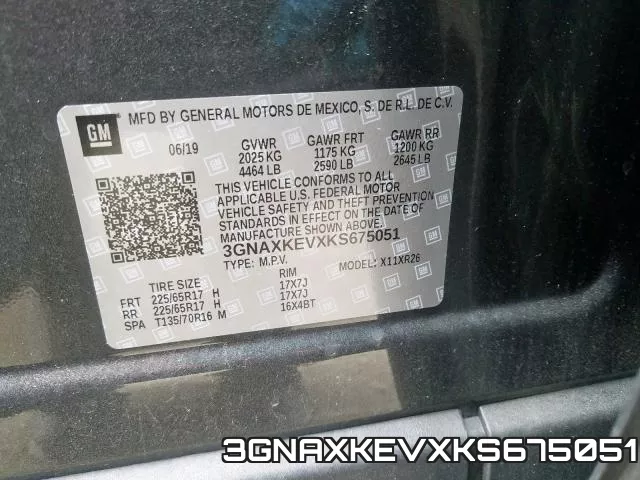 3GNAXKEVXKS675051 фото 2