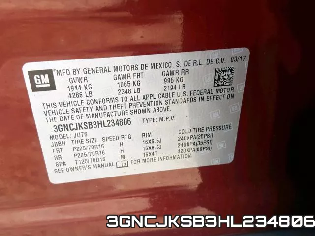 3GNCJKSB3HL234806 фото 2