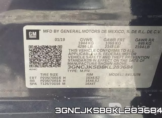 3GNCJKSB8KL283684 фото 10