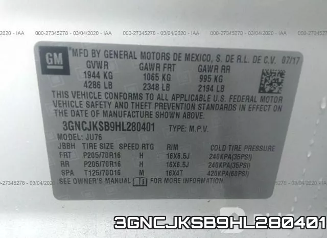 3GNCJKSB9HL280401 фото 10
