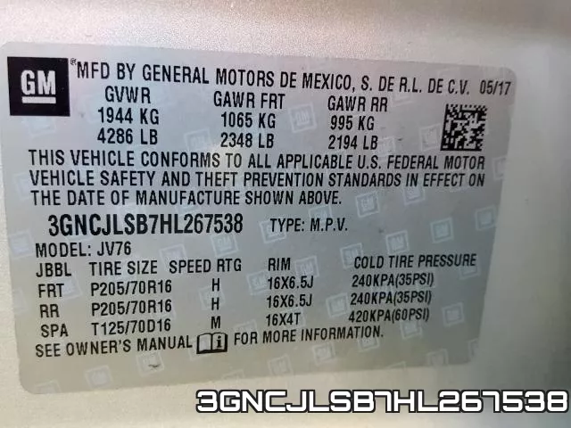 3GNCJLSB7HL267538 фото 2
