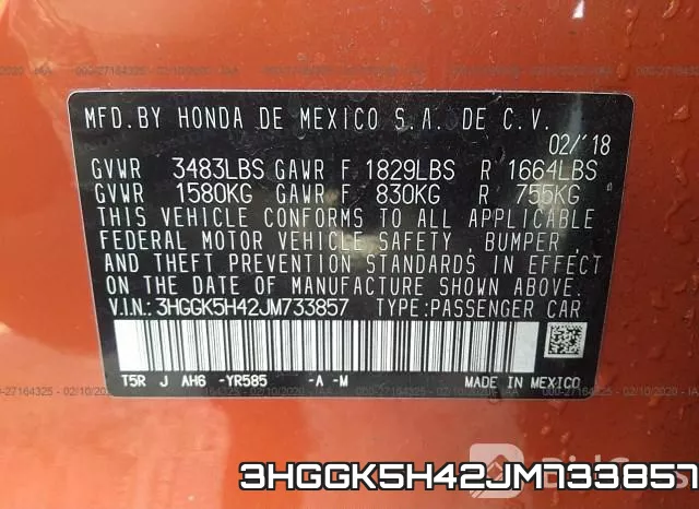 3HGGK5H42JM733857 фото 10