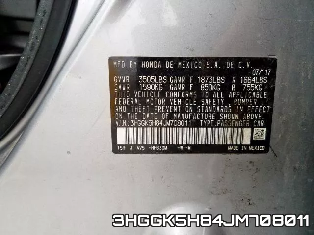 3HGGK5H84JM708011 фото 2