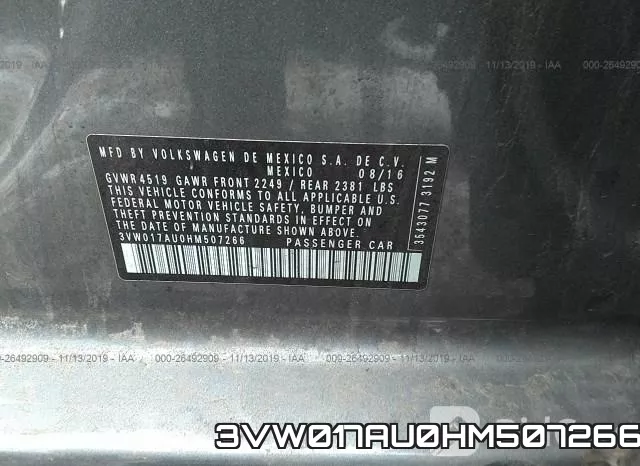 3VW017AU0HM507266 фото 10