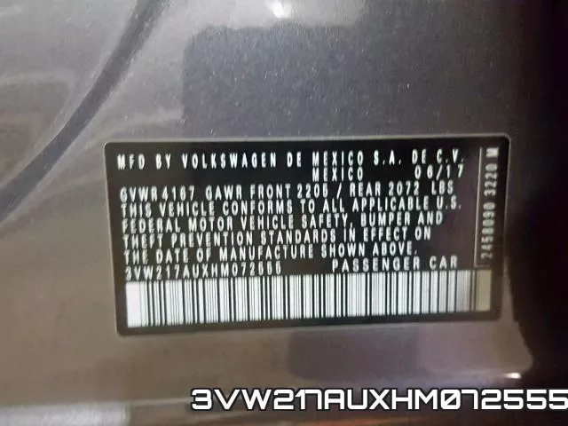 3VW217AUXHM072555 фото 2