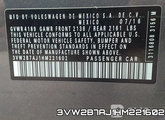 3VW2B7AJ1HM221602 фото 10