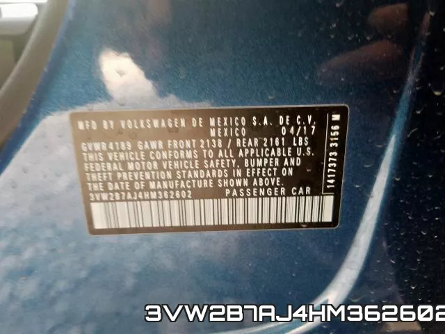 3VW2B7AJ4HM362602 фото 2