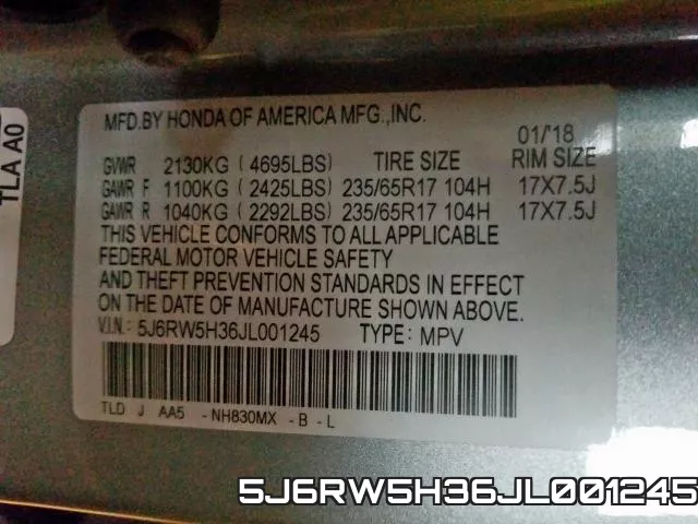 5J6RW5H36JL001245 фото 2