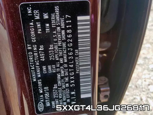 5XXGT4L36JG268117 фото 2