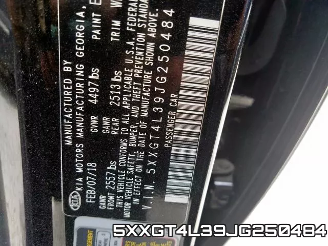 5XXGT4L39JG250484 фото 2