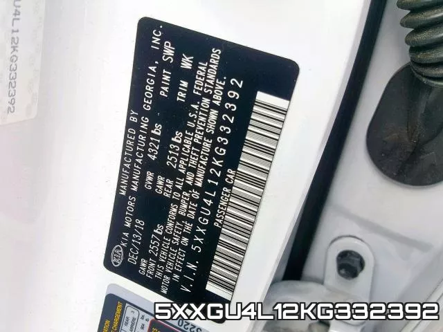 5XXGU4L12KG332392 фото 2