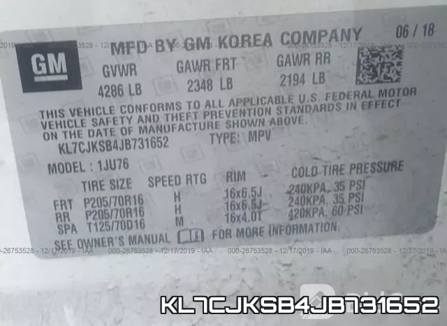 KL7CJKSB4JB731652 фото 10