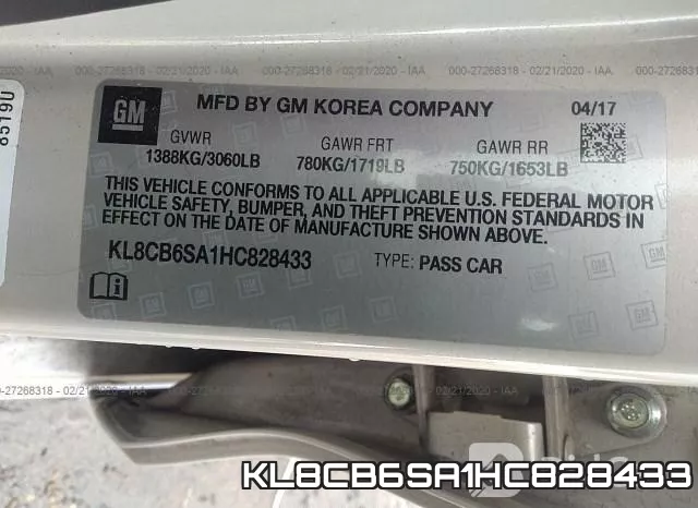 KL8CB6SA1HC828433 фото 10