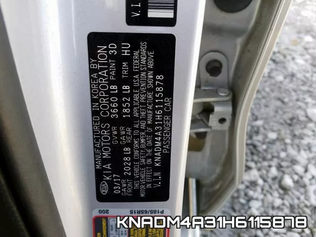 KNADM4A31H6115878 фото 2