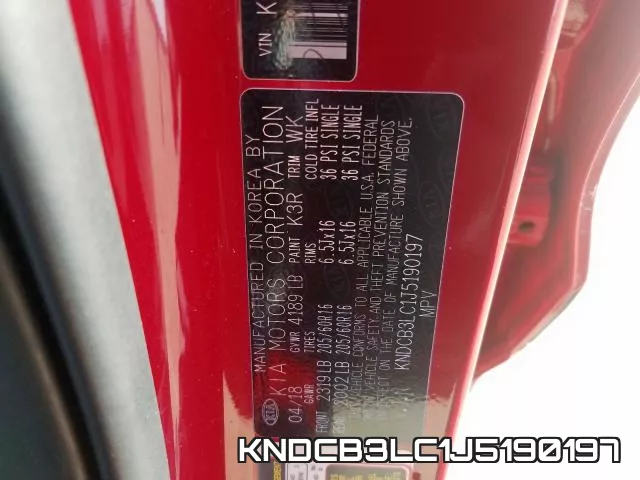 KNDCB3LC1J5190197 фото 2
