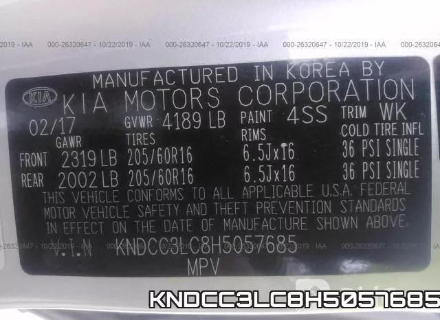 KNDCC3LC8H5057685 фото 10