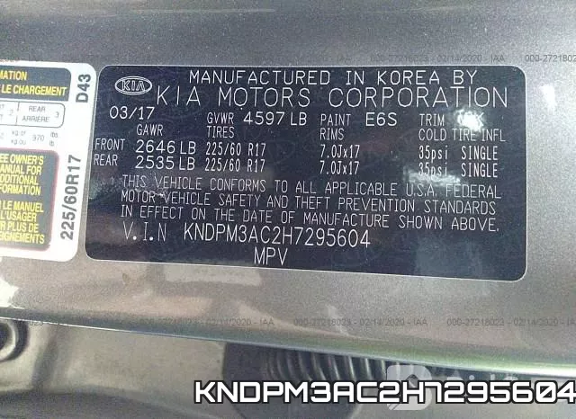 KNDPM3AC2H7295604 фото 10