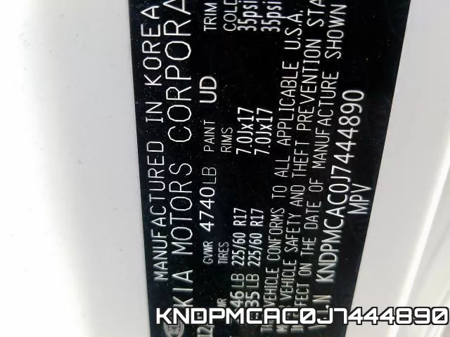 KNDPMCAC0J7444890 фото 2