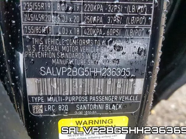 SALVP2BG5HH236365 фото 2