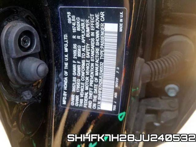 SHHFK7H28JU240532 фото 2