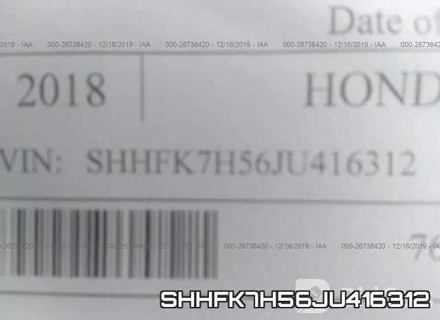 SHHFK7H56JU416312 фото 10