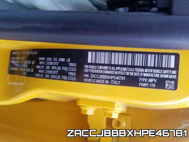 ZACCJBBBXHPE46781 фото 2