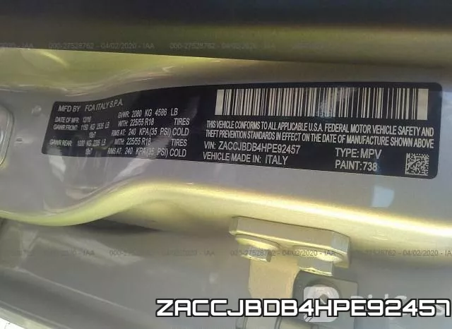 ZACCJBDB4HPE92457 фото 10