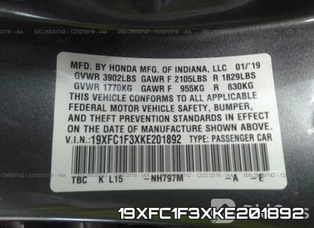 19XFC1F3XKE201892 фото 10
