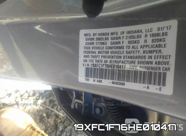 19XFC1F76HE010417 фото 10