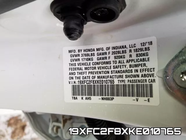 19XFC2F8XKE010765 фото 2