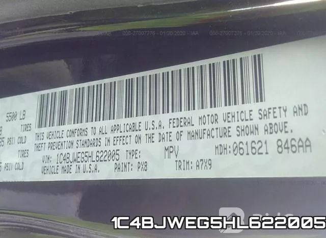 1C4BJWEG5HL622005 фото 10